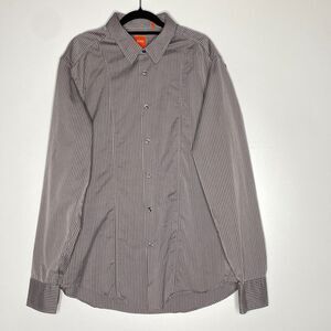 Hugo Boss Striped Cassette 2 Button Down Long Sleeve Shirt Men's Size XL